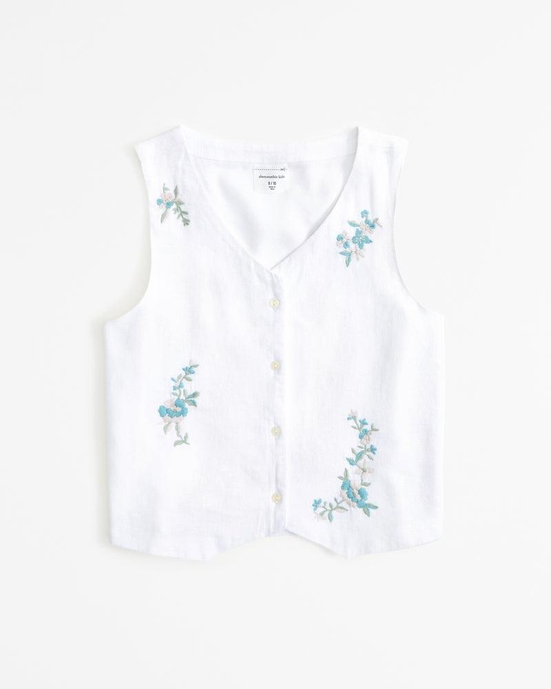 Abercrombie colete de mistura de linho