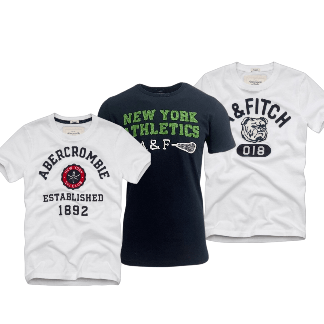 Kit 3 Camisetas Logo Variada Abercrombie & Fitch