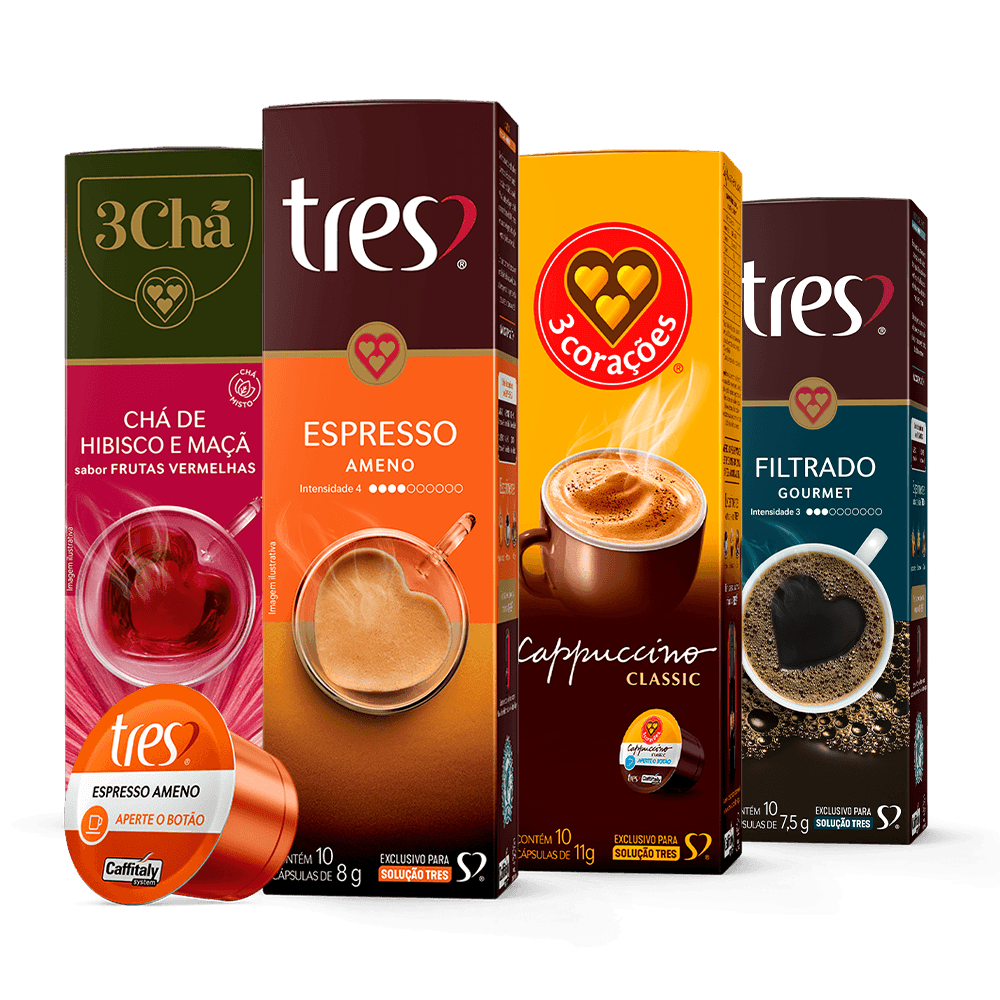 Kit Variedades 120 Cápsulas TRES 3 Corações