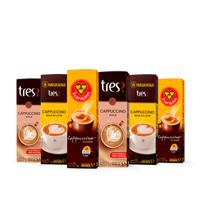 Kit Cappuccino Lovers 60 Cápsulas TRES 3 Corações