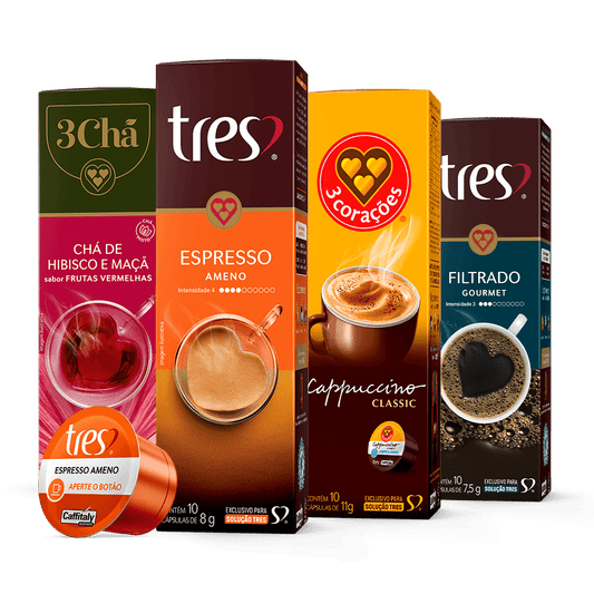 Kit Variedades 120 Cápsulas TRES 3 Corações